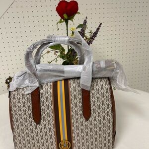 FOSSIL Women's Beige Sydney Leather Satchel Purse